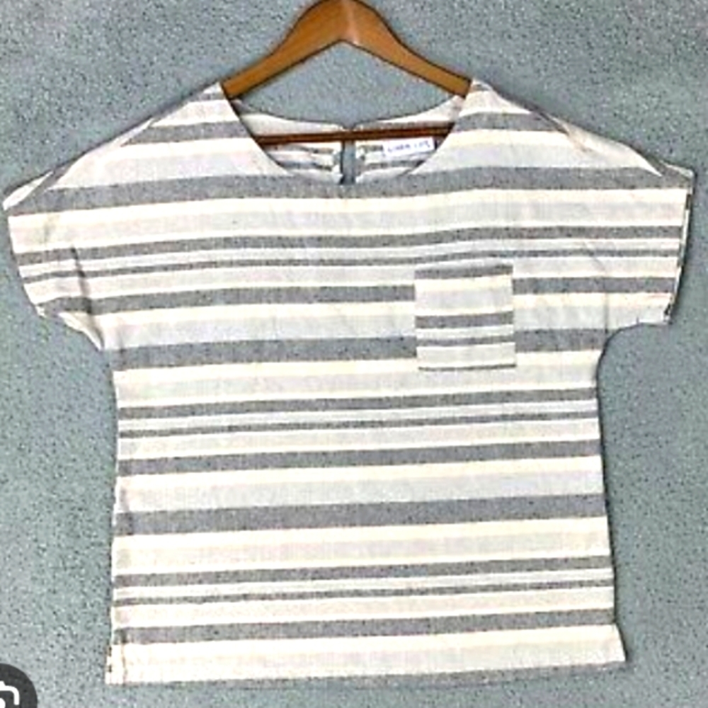 Linen Lux- Sz. Small/ Gray and Cream
